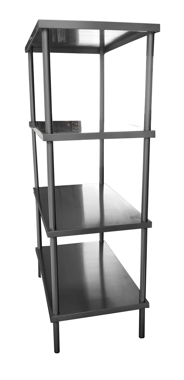 Anaquel de 4 estantes toda en acero inoxidable de 1 metro de largo x 60 cm  de ancho x 1.80 cm de altura Cal.20 - FELINOX
